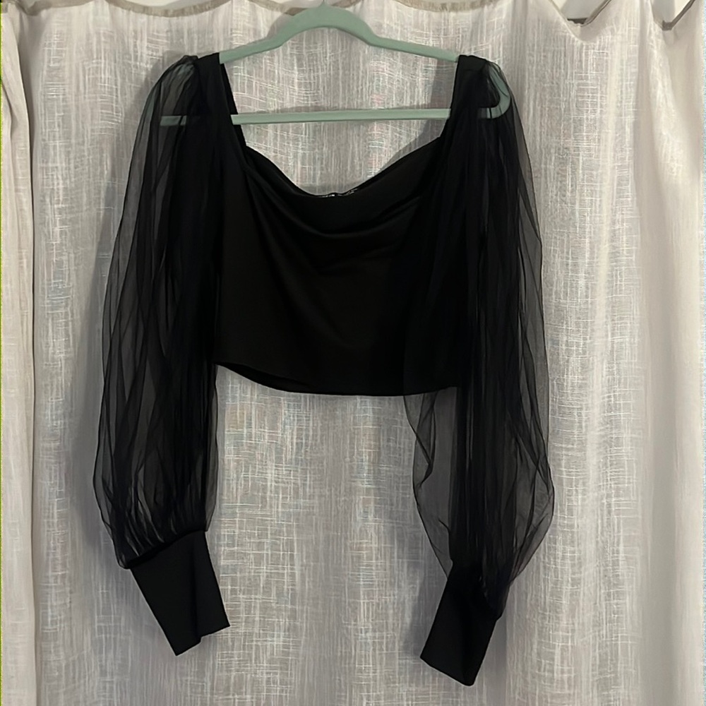 SHEIN long sleeve mesh sleeve tshirt size large worn once